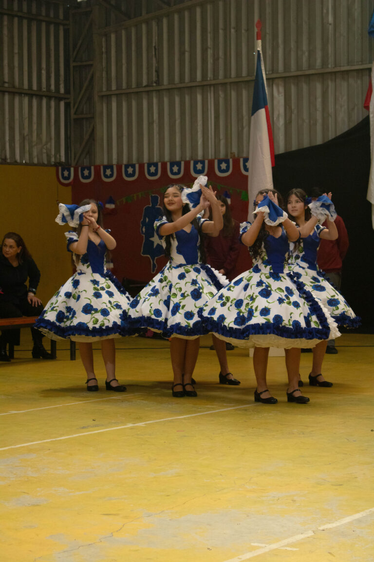 Formación final del elenco · Fiestas Patrias Colegio Alborada