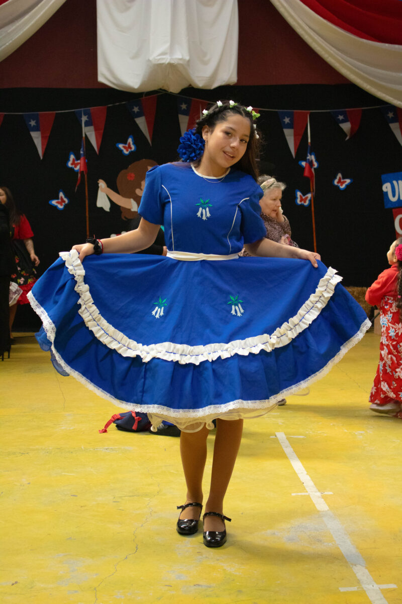 Traje de huasa en azul